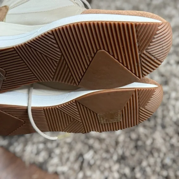 MICHAEL KORS Liv Cream and Brown High-Top Sneakers Size 8 Women - Picture 13 of 15